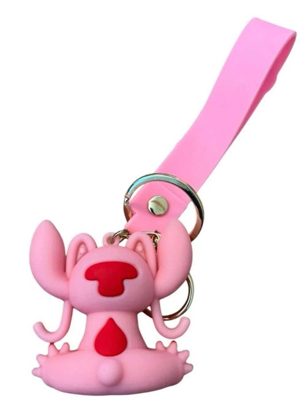 Stitch & Lilo Angel Pink Lovely Baby Mini Keychain Key Ring Wristlet New